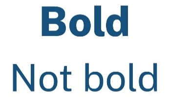 The words 'Bold' and 'Not bold'.