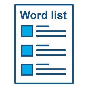A word list document.