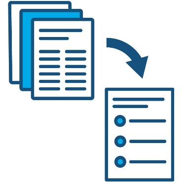 A large document with an arrow pointing at an Easy Read summary document.
