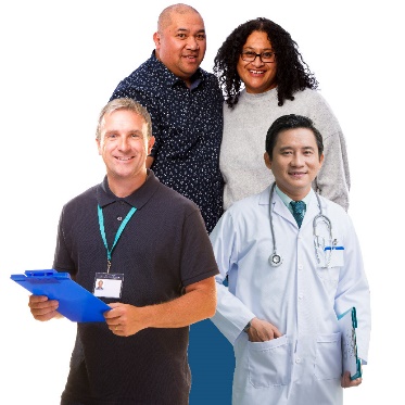 2 family members, a support worker and a doctor.